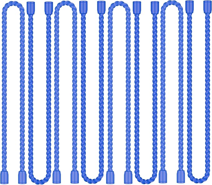 8PCS 12-Inch Silicone Cable Ties, Bendable Rubber Twist Ties, Reusable Twist Ties for Cords, gear ties for Organizing, Bundling (Blue)