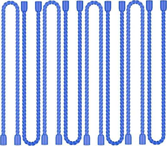 8PCS 12-Inch Silicone Cable Ties, Bendable Rubber Twist Ties, Reusable Twist Ties for Cords, gear ties for Organizing, Bundling (Blue)