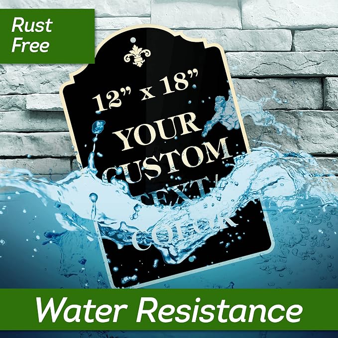 Custom Sign, Customized for Outdoor/Indoor Use, Personalized Designer Style Sign, 12x18 Inch, 24 Colors, Rust-Free Thick AlumaBond - Made by: My Sign Center, USA (Florolex I - Flood)