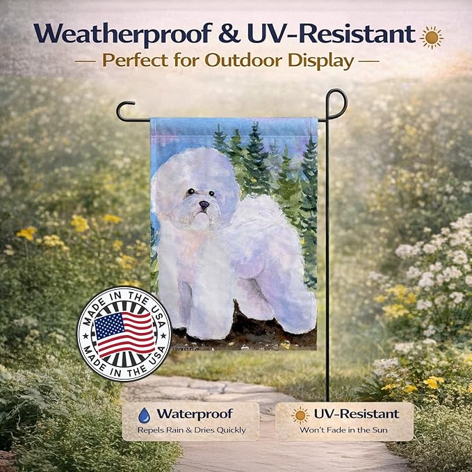 Caroline's Treasures SS8916GF Bichon Frise Garden Flag Mailbox Flag Decorative Yard Flag Banner Outside Patio Artwork Yard Flower Beds, Garden Size, Multicolor