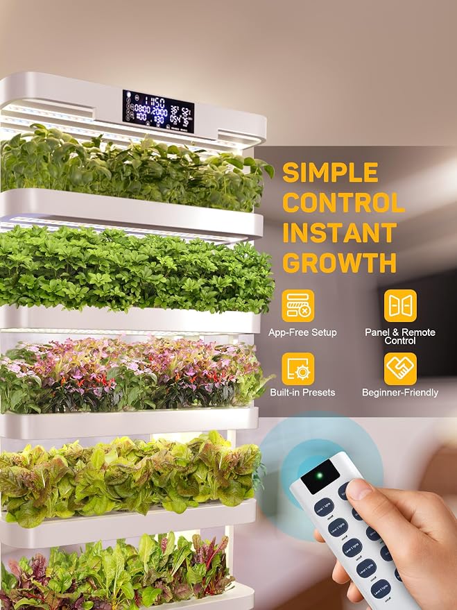 Large Hydroponics Growing System,148 Pod Vertical Indoor Garden Tower | hydroponic tower, Full-Spectrum Grow Lights, Ultra-Quiet Pump, Dual Water Tanks, 30-Day Self-Managed for Home & Commercial