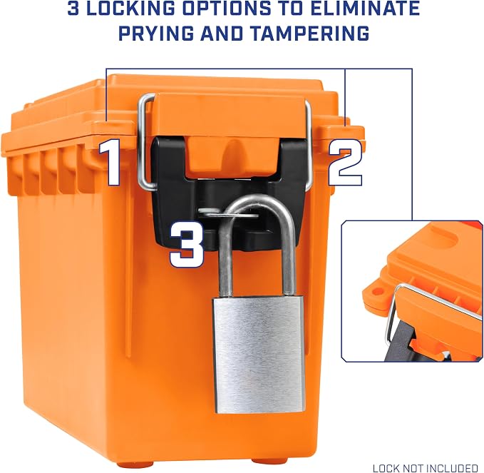 Sheffield Ammo Box Made in USA, Stackable Lockable Ammo Storage Box | Lockable Storage Box, Water and Dust Resistant Dry Box, Secures Hunting Gear, Gun Accessories, Supplies, and Bullets