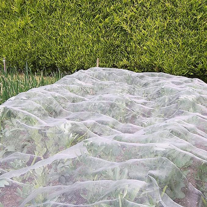 Garden Netting, Pest Barrier Plant Covers 10x50Ft Net Ultra Fine Mesh Protection Netting for Vegetable Fruits Flowers Crops Greenhouse Row Cover Raised Bed Insect Barrier Screen Protection Net Cover