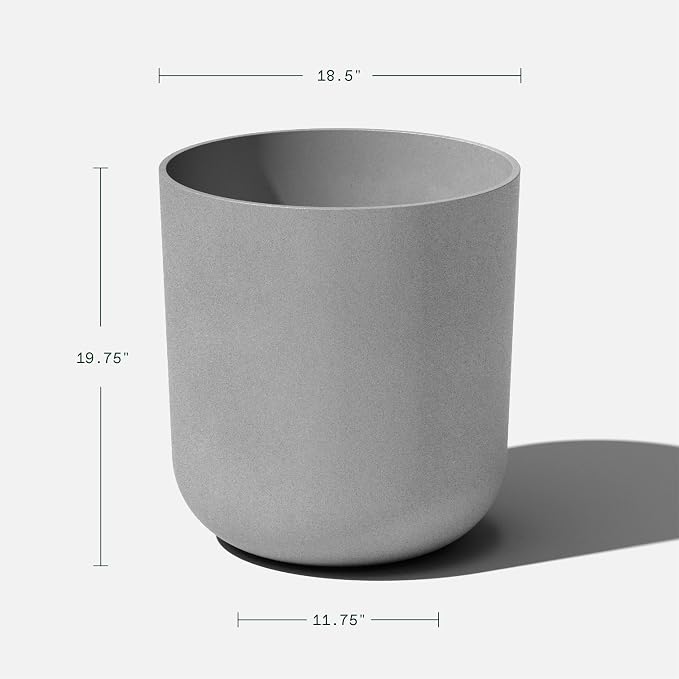 Veradek Mason Series Lima Planter - Round Planter for Indoor or Outdoor Porch/Garden | Made from Plastic-Stone Composite with Drainage Holes | Modern Décor for Succulents, Flowers, Small Plants