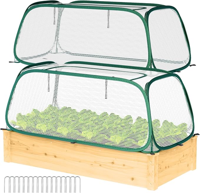 2PACK Raised Garden Bed Covers - 45"x22"x16", Garden Row Plants Cover Accelerator Protects Plants Against Pests & Animals, Outdoor Plant Protector for for Seedlings Vegetable Fruit Herbs