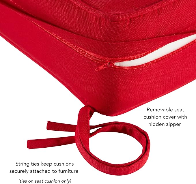 Greendale Home Fashions Outdoor 2-Piece Sunbrella Premium Deep Seat Cushion Set, Canvas Jockey Red
