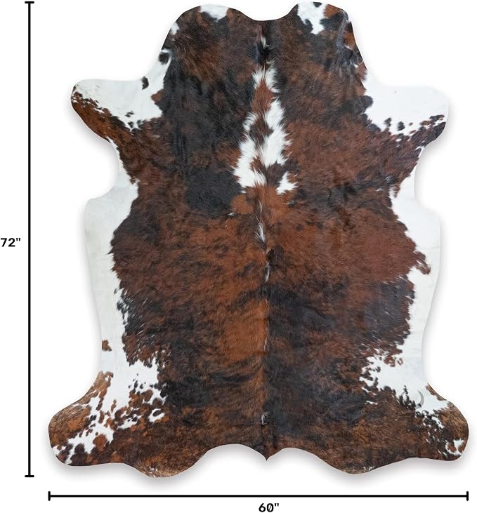 rodeo Cowhide Rug Large Genuine Western Room docoration Rug for Living Room Bedroom Cow Skin Rustic Southwestern Home Decor Must Have Size Approx 5x6-6x6ft