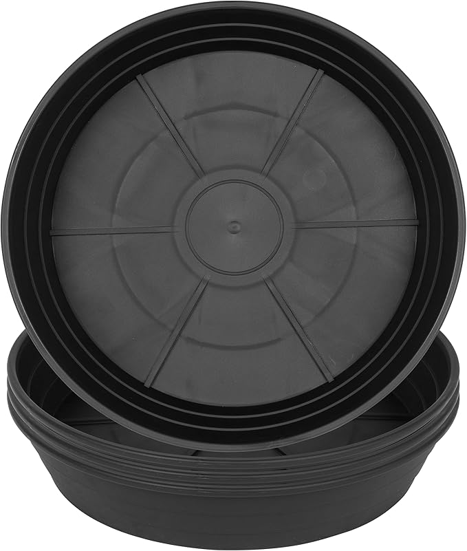 LWALRS 4 Packs 6 Inches Plant Saucer Drip Trays, Round Plastic Plant Pot Saucers Flower Pot Tray for Indoor Outdoor