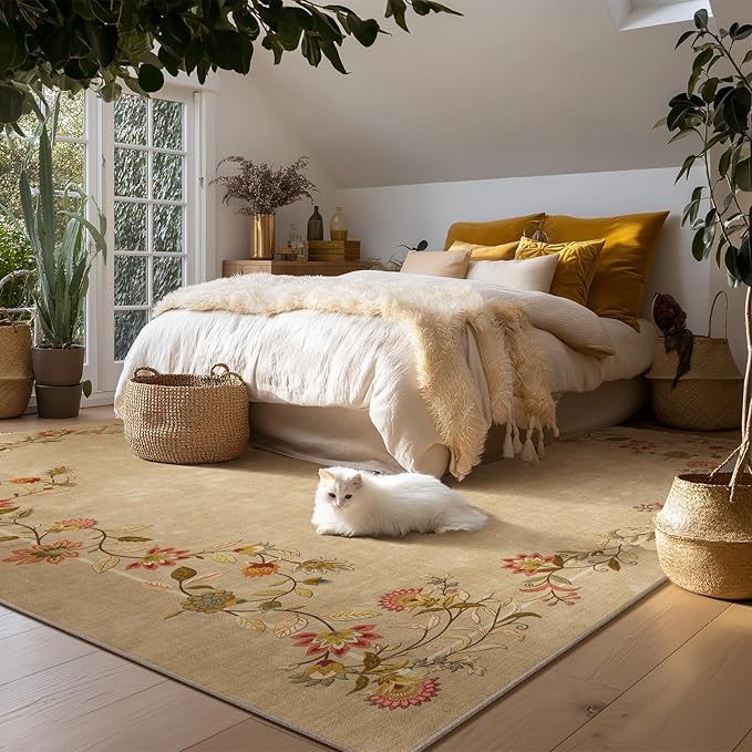 10x12 Area Rugs for Living Room: Washable Rug Stain Resistant Non Slip Low Pile Ultra Soft Faux Wool Lightweight Large Rugs for Bedroom Dining Room Under Table Rug Nursery Farmhouse Home Office Indoor