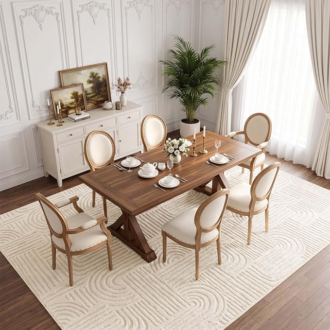 Etwel 8x10 Beige Modern Geometric Textured High-Low Pile Washable Area Rug | Soft Carpet, Non-Slip PVC Backing, Low Profile, Kid and Pet Friendly, for Living Room, Bedroom, Dining Room, Nursery