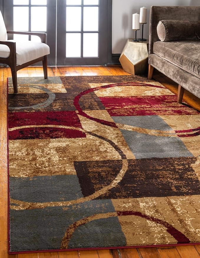 Unique Loom Barista Collection Area Rug - Kouillou (4' 1" x 6' 1" Rectangle, Multi/ Brown)