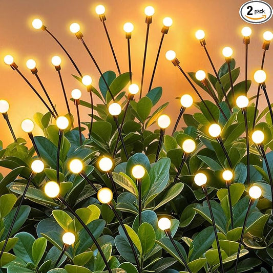 ZFNN Solar Firefly Lights 16 LED Swaying Outdoor Waterproof Decorative Lights for Yard Patio Pathway Lawn Decorations 2 Pack