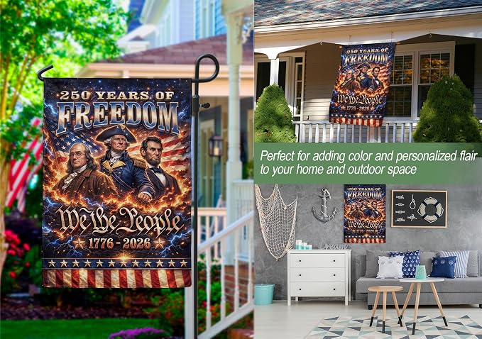 1776-2026 Commemorative, 250 Anniversary Usa Flag, 250th Anniversary Patriotic Design, We The People Flags, Doubleided Outdoor Yard Decoration For Independence Day 5 (12x18 Inch)