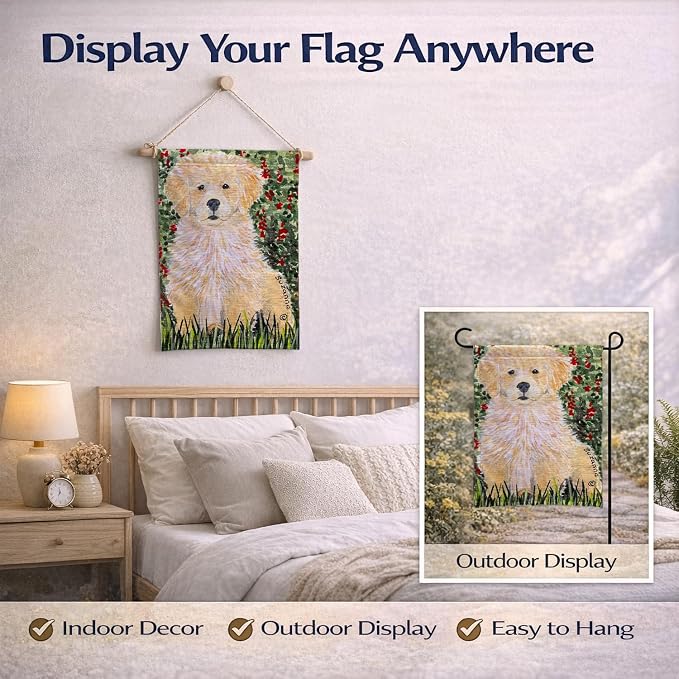 Caroline's Treasures SS8857GF Golden Retriever Garden Flag Mailbox Flag Decorative Yard Flag Banner Outside Patio Artwork Yard Flower Beds, Garden Size, Multicolor