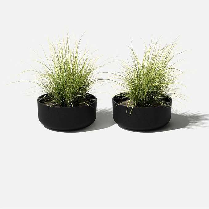 Veradek Mason Series Kona Bowl Planter - Round Planter for Indoor or Outdoor Tabletop/Balcony | Durable Plastic-Stone Composite Material | Modern Décor for Flowers, Succulents, Small Plants