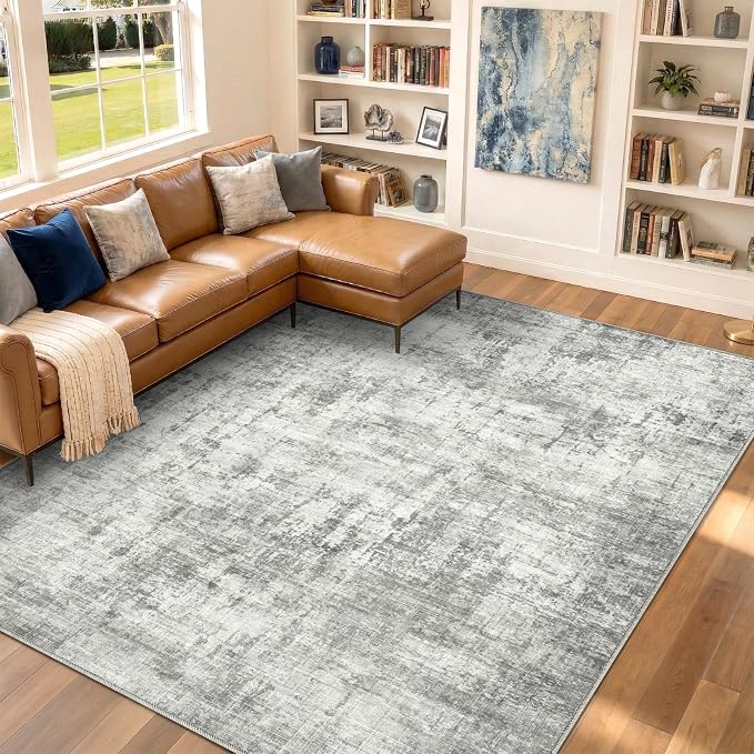 10x12 Area Rugs Washable Modern Abstract Living Room Bedroom Rug | Non Slip Soft Carpets Indoor Floor Stain Resistant Large Carpet for Bedroom Dining Room Farmhouse Nursery Home Office