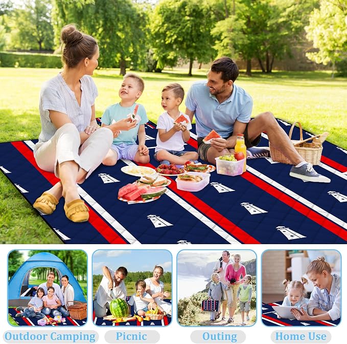 Extra Large Picnic Blanket 80" x 80", Waterproof Sandproof Foldable Picnic Mat for Beaches,Picnics,Camping,Parks,Park.Lighthouse