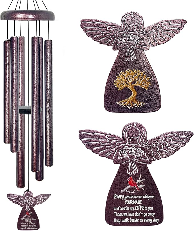 Wind Chimes for Loss of Loved One - 32" Windchimes Memorial Gifts with Angel Wind Catcher, Cardinal Wind Chime for Outside, Sympathy Gifts for Garden Porch Decor