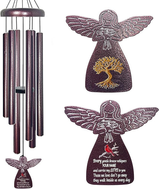 Wind Chimes for Loss of Loved One - 32" Windchimes Memorial Gifts with Angel Wind Catcher, Cardinal Wind Chime for Outside, Sympathy Gifts for Garden Porch Decor