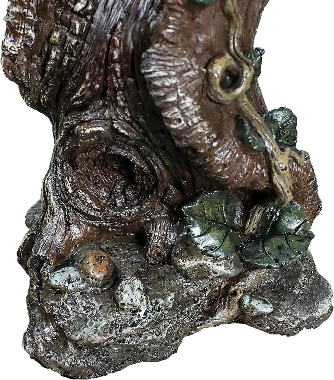 Hamiedun Bird Baths for Outdoor - 24.4" Tall Pedestal Resin fiber - Outdoor Standing Birdbath, Woodland Tree Trunk Decoration Yard Statue，Pedestal Birdbaths for Outdoors, Garden, Patio, Lawn, Backyard (24.4''H)