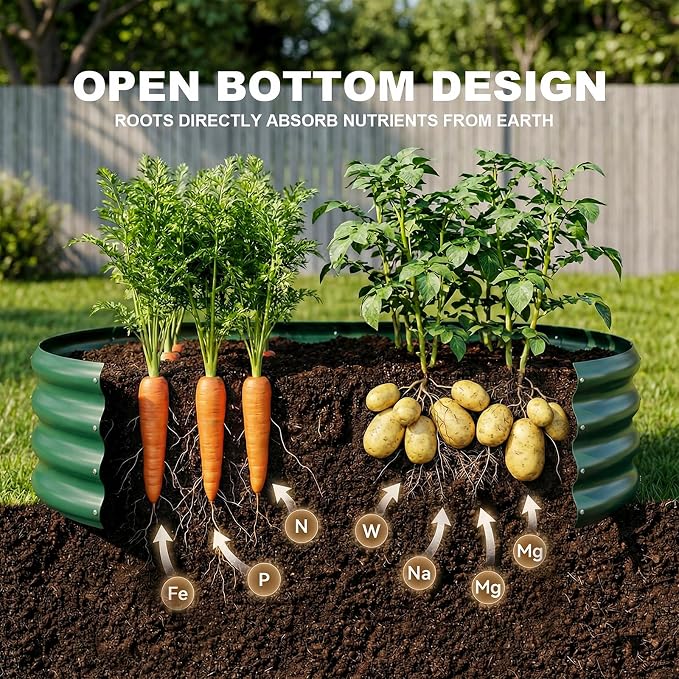 Land Guard 2Pcs 8ft Galvanized Steel Raised Garden Bed, 8 x 4 x 1 ft Large Metal Raised Planter Beds, Raised Garden Bed for Vegetables, Green