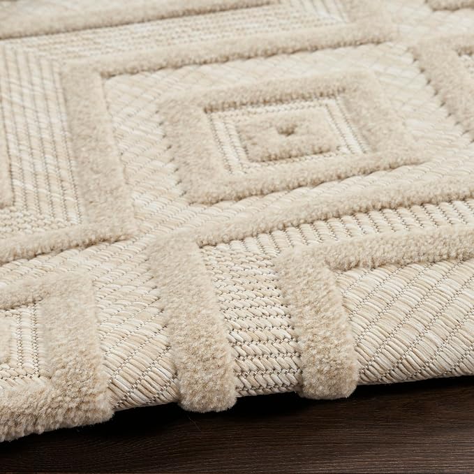 Nourison Home Versatile Cream 2'2" x 7'6 Area Rug - Easy Clean, Non Shedding, Bed Room, Living Room, Dining Room, Kitchen (8' Runner)