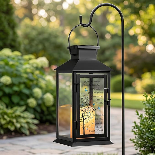Solar Memorial Lantern Outdoor Waterproof, Sympathy Gifts for Loss of Loved One Mom Dad, Remembrance Grief Condolences Gift for Loss, in Memory of Loved One Gifts