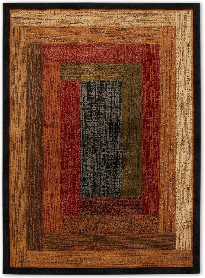 Home Dynamix Royalty Vega Contemporary Geometric Area Rug, Black/Brown, 19.6"x31.5"