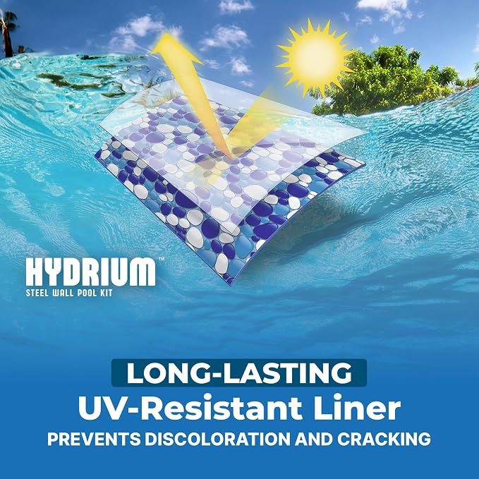 Bestway Hydrium 15' x 48" Steel Side Wall Above Ground Pool with Pump | Semi-Permanent All-Season Swimming Pool with Galvanized Steel Frame - Sand Filter Pump, Ladder, Cover, and Skimmer Included
