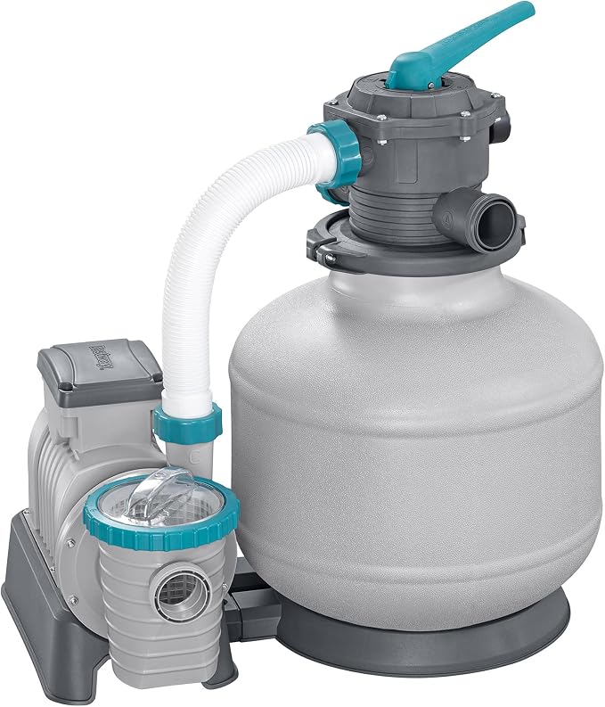 Bestway 3,000 GPH Above Ground Swimming Pool Sand Filter Pump | Compatible with Pools: 300 to 17,600 Gallons, Corrosion-Resistant Tank, Pre-Assembled, Low-Maintenance Pump with Adapters