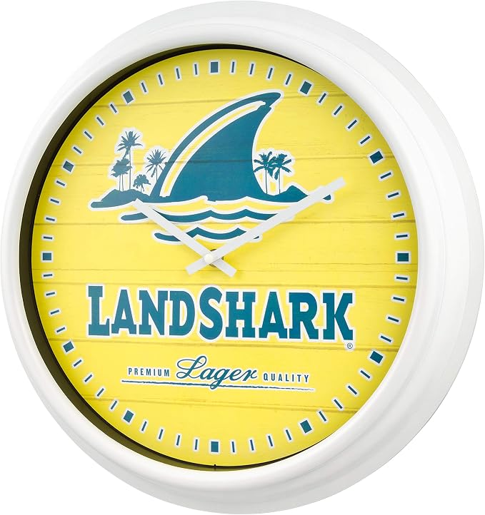 La Crosse Clock 433-3841LS 15.75 Inch Landshark Indoor/Outdoor Analog Wall Clock