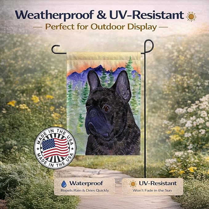 Caroline's Treasures SS8257GF French Bulldog Garden Flag Mailbox Flag Decorative Yard Flag Banner Outside Patio Artwork Yard Flower Beds, Garden Size, Multicolor