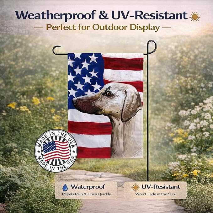 Caroline's Treasures CK6710GF Sloughi Dog American Flag Garden Flag Mailbox Flag Decorative Yard Flag Banner Outside Patio Artwork Yard Flower Beds, Garden Size, Multicolor