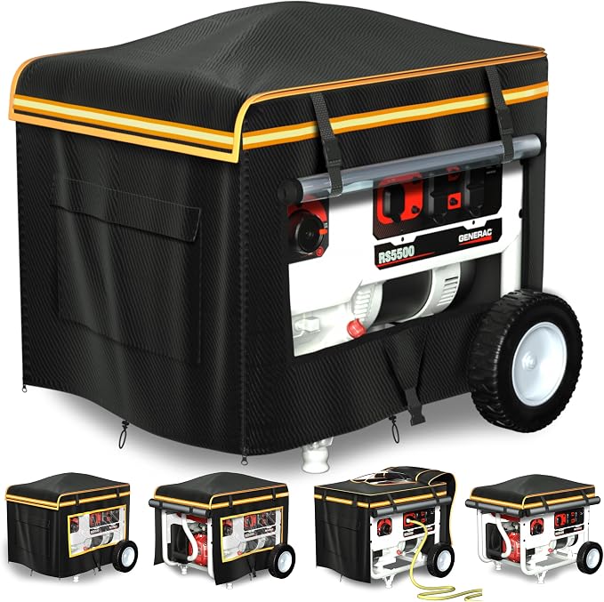 Generator Covers While Running, With Stainless Steel Bracket, Best Portable Universal Waterproof Heavy-duty Inverter Generator Tent Case, Suitable for Westinghouse, Champion, Firman, Predator, Hongda
