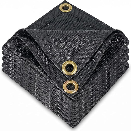 8'x20' Garden Shade Cloth 50% Sunblock Mesh Tarp with Grommets | Outdoor Sun Shade & Plant Freeze Protection Cover for Greenhouse, Kennel, Lawn, Patio, Black