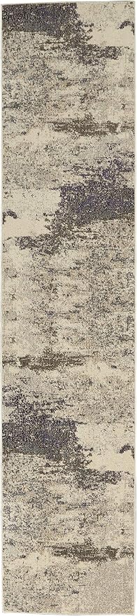 Nourison Home Celestial Ivory Grey 2'2" x 12' Area Rug - Easy Clean, Non Shedding, Bed Room, Living Room, Dining Room, Kitchen (12' Runner)