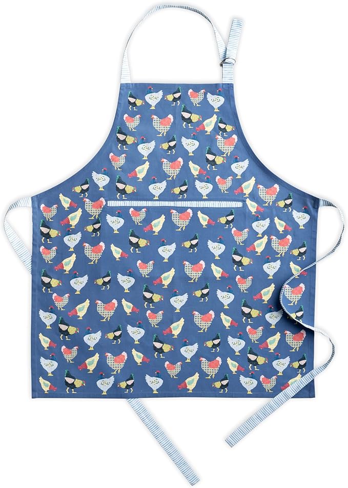 Maison d' Hermine Aprons for women with Pocket 100% Cotton (27.50"x31.50") | Adjustable Neck Strap & long ties Apron Men Chef Wedding Cooking Gardening Server Maid