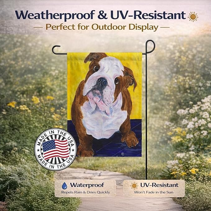 Caroline's Treasures SS8415GF English Bulldog Garden Flag Mailbox Flag Decorative Yard Flag Banner Outside Patio Artwork Yard Flower Beds, Garden Size, Multicolor