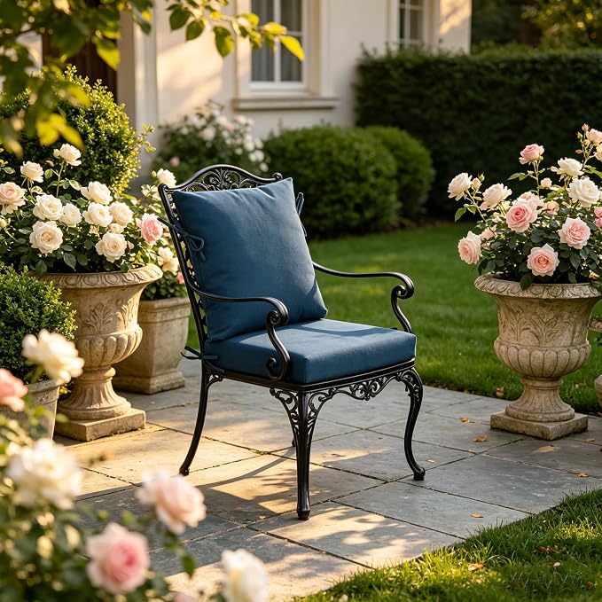 Goodgoods 20 x 42 Outdoor Patio Chair Cushion 2-Pack, 1000+Hours Fade-Resistant & Water-Resistant Furniture Chair Cushions with 35D High-Resilience Foam for Dining Chairs, Couch, Sofa, Light Blue