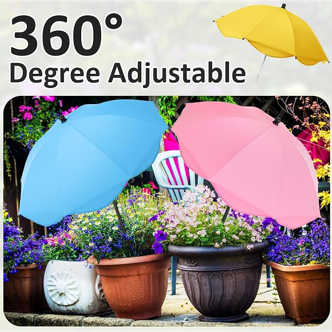 3pcs 26 Inch Plant Umbrellas for Outdoor Plants Garden Umbrella Shade for Potted Plant, Garden Bed Flower Pot Provide Shade to ‌defend Blazing Sun (Pink,Blue,Yellow)