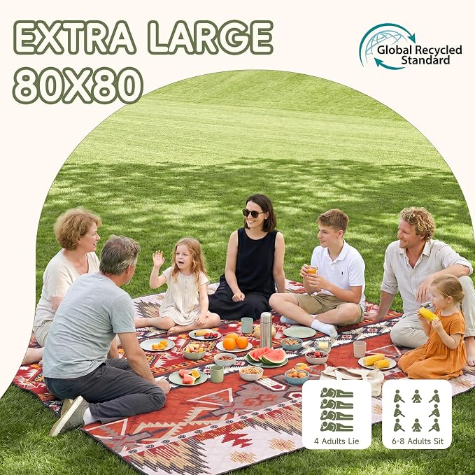 Waterproof Picnic Blanket Outdoor Camping Beach Mat Outside Rug Tent Floor Carpet Extra Large Foldable Sandproof Car Essential Roadtrip Gadget Rv Accessories Glamping Gear Must Haves Hiking Stuff Gift