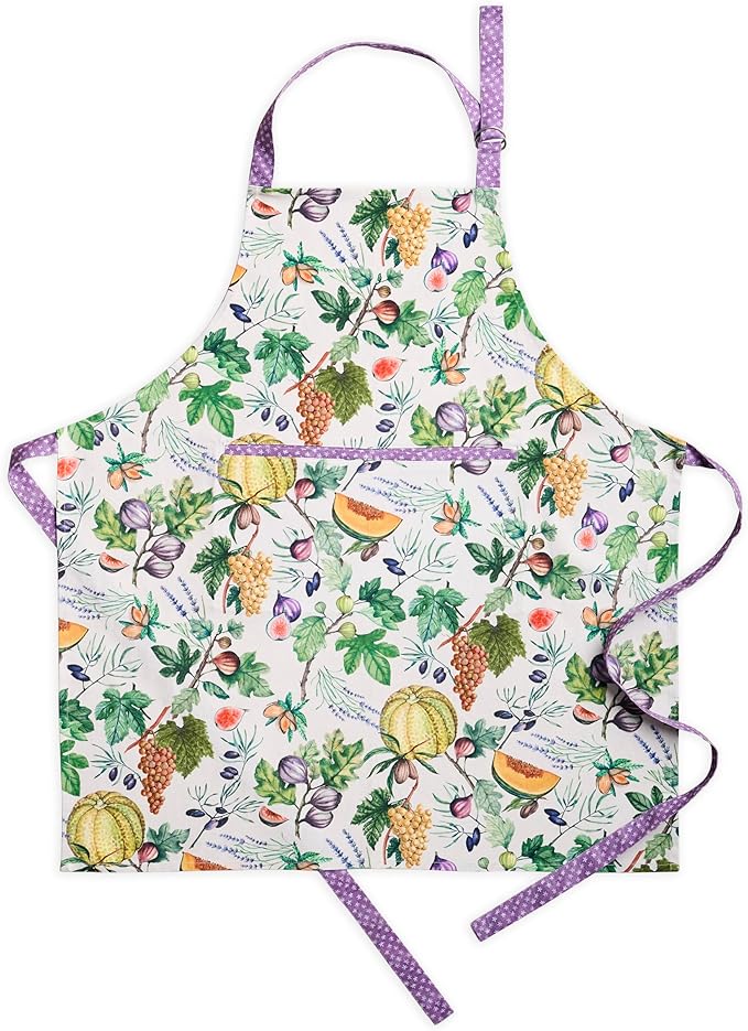 Maison d' Hermine Aprons for women with Pocket 100% Cotton (27.50"x31.50") | Adjustable Neck Strap & long ties Apron Men Chef Wedding Cooking Gardening Server Maid