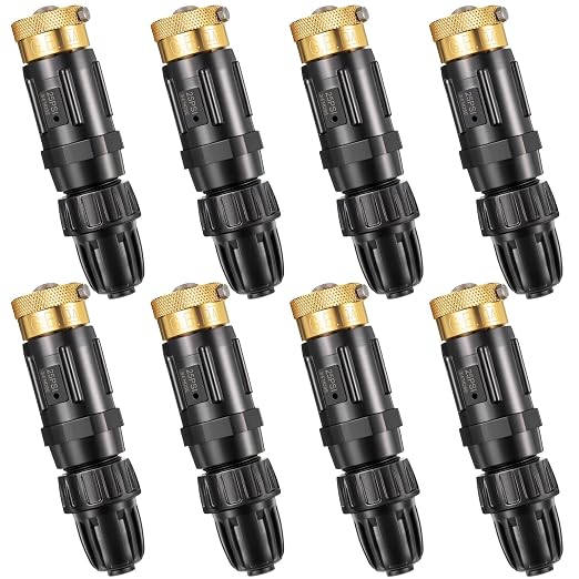 Feekoon 8 Set 25 Psi Drip Irrigation Faucet Adapter Kit 1/2'' Irrigation Tubing to 3/4'' Faucet Water Pressure Regulator Backflow Preventer with Filter, Drip System Parts