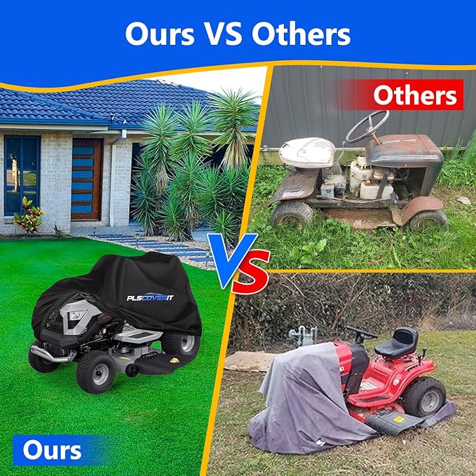 Riding Lawn Mower Cover, Outdoors100% Waterproof Tractor Cover with Drawstring & Storage Bag, Heavy Duty 600D Polyester Oxford, UV, Dust, Dirt, Wind for Outdoor Garden Storage,72×54×46 in