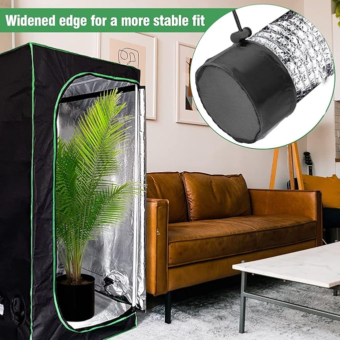 2 Pcs Grow Tents Vent Cover - 6" Dustproof Duct Filter Vent Covers with Elastic Band and Fixed Buckle for Plant Grow Tent Accessories | 6" Dustproof Duct Filter Vent Covers with Elastic Band and Fixed Buckle, for Plant Grow Tent Accessories