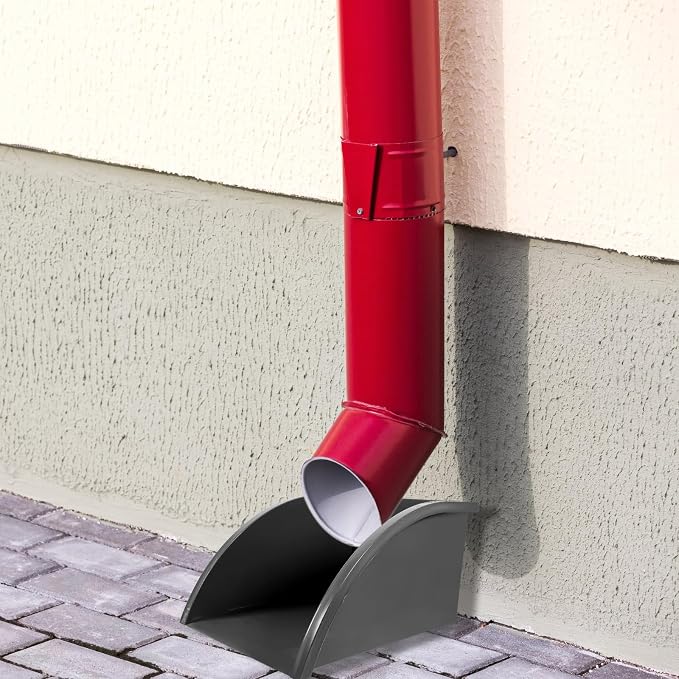 Uonlytech Rainwater Downspout Gutter Connector Water-Collecting Dustpan for Outdoor Drainage Easy Installation Durable Gutter Splash Block Grey 4.34X3.18X2.32 Inch
