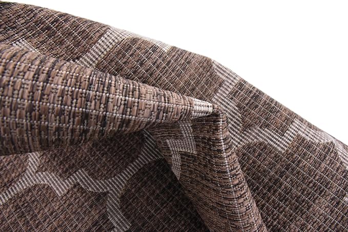 Unique Loom Outdoor Trellis Collection Area Rug (8' x 11' 4" Rectangle, Brown/ Ivory)