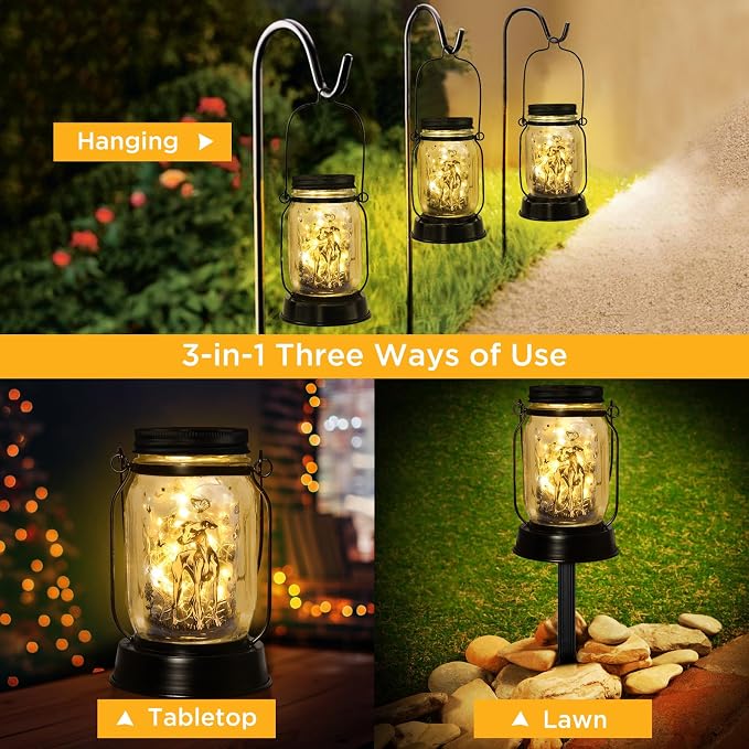 kyoryuger Greyhound Gifts for Women/Men Greyhound Solar Lanterns Mom Birthday Speedster Dog Lovers Lantern Pet loss Animal Dog Memorial Lights Solar Garden Decor for Yard, Patio,Backyard,Porch Torches