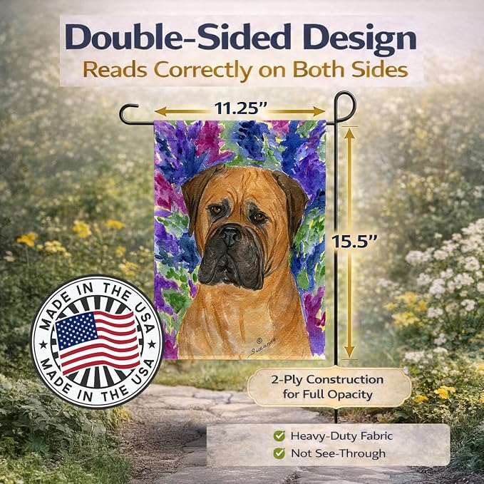 Caroline's Treasures SS8155GF Bullmastiff Garden Flag Mailbox Flag Decorative Yard Flag Banner Outside Patio Artwork Yard Flower Beds, Garden Size, Multicolor