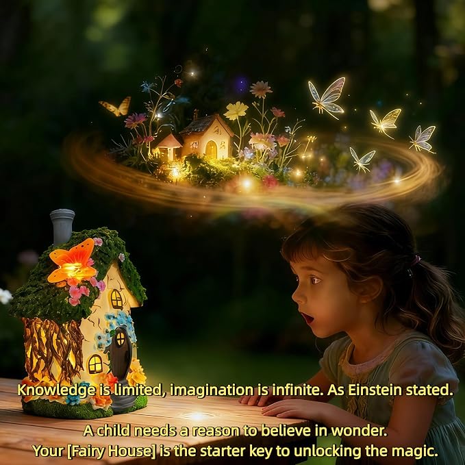 Fairy Garden Houses, Fairy Houses,Fairy Houses for Outside,Fairy Garden Houses Outdoor,Solar Fairy Garden,gnome House,Fairy Garden,Fairy Garden Accessories, for Women Gift/Teenage Gift